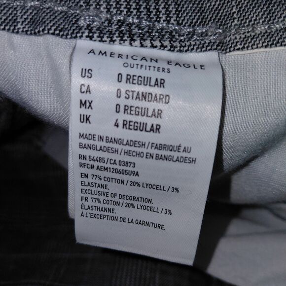 American Eagle Outfitters Plaid Mini Skirt Womens 0 Gray Super Stretch Pockets - Picture 4 of 8